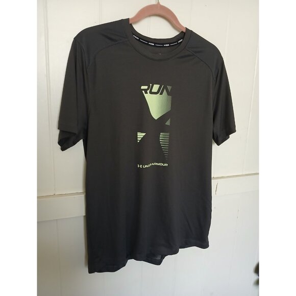 Under Armour Fitted HeatGear CoolSwitch RUN Graphic Athletic Shirt Mens L Gray - Picture 4 of 16